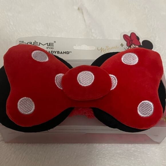 The Creme Shop Disney Minnie Mouse 3D Teddy Spa Headband with Red/White Bow - Picture 2 of 4